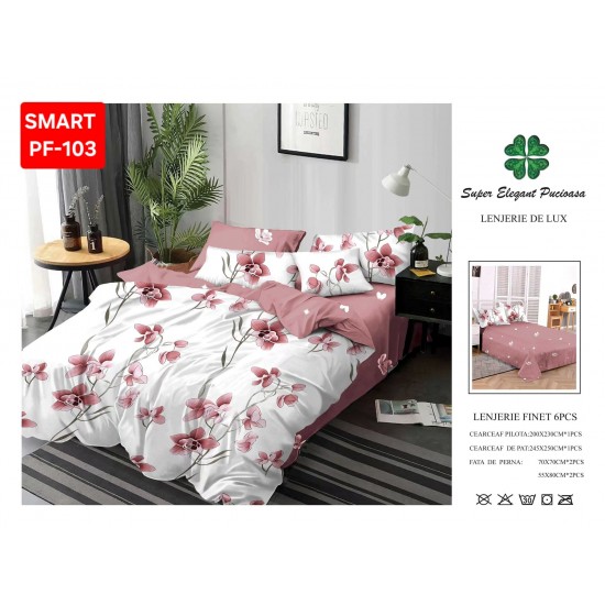 Lenjerii de pat Finet 6 Piese Lenjerii Finet cu cearceaf normal Oferta 1+1