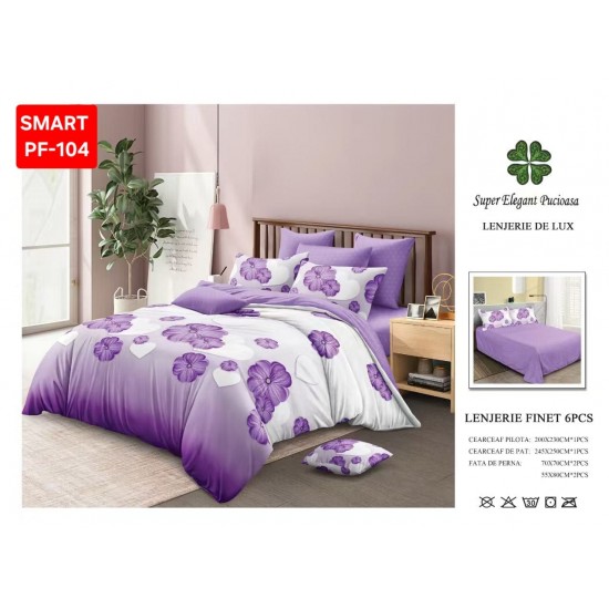 Lenjerii de pat Finet 6 Piese Lenjerii Finet cu cearceaf normal Oferta 1+1