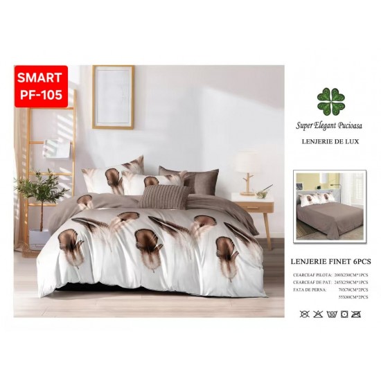 Lenjerii de pat Finet 6 Piese Lenjerii Finet cu cearceaf normal Oferta 1+1