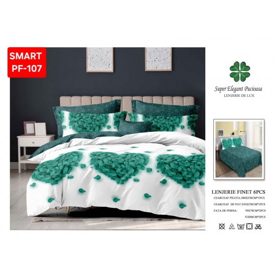 Lenjerii de pat Finet 6 Piese Lenjerii Finet cu cearceaf normal Oferta 1+1