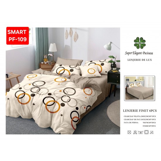 Lenjerii de pat Finet 6 Piese Lenjerii Finet cu cearceaf normal Oferta 1+1