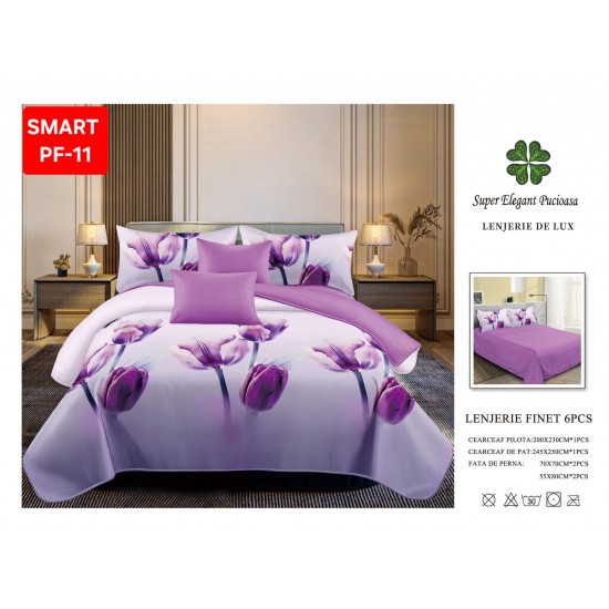Lenjerii de pat Finet 6 Piese Lenjerii Finet cu cearceaf normal Oferta 1+1