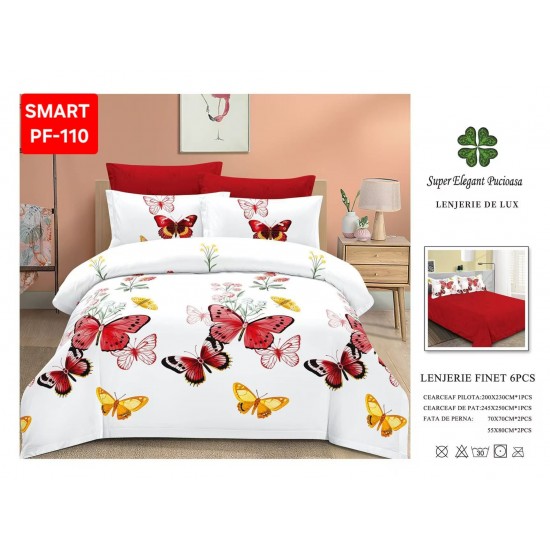 Lenjerii de pat Finet 6 Piese Lenjerii Finet cu cearceaf normal Oferta 1+1