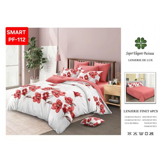 Lenjerii de pat Finet 6 Piese Lenjerii Finet cu cearceaf normal Oferta 1+1