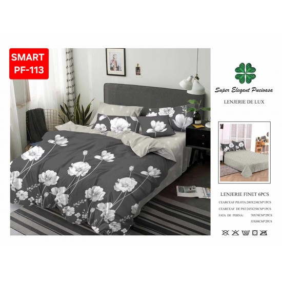 Lenjerii de pat Finet 6 Piese Lenjerii Finet cu cearceaf normal Oferta 1+1