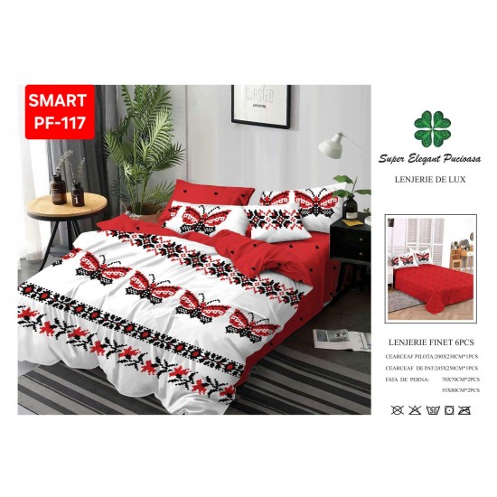 Lenjerii de pat Finet 6 Piese 1+1=170 Lenjerii Finet cu cearceaf normal Oferta 1+1