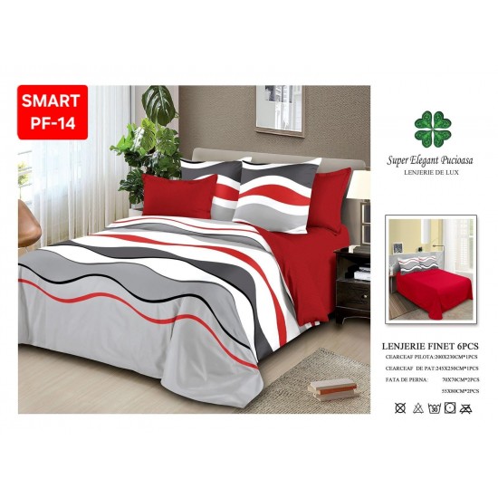 Lenjerii de pat Finet 6 Piese Lenjerii Finet cu cearceaf normal Oferta 1+1