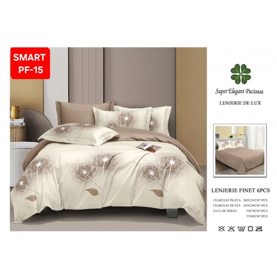 Lenjerii de pat Finet 6 Piese Lenjerii Finet cu cearceaf normal Oferta 1+1