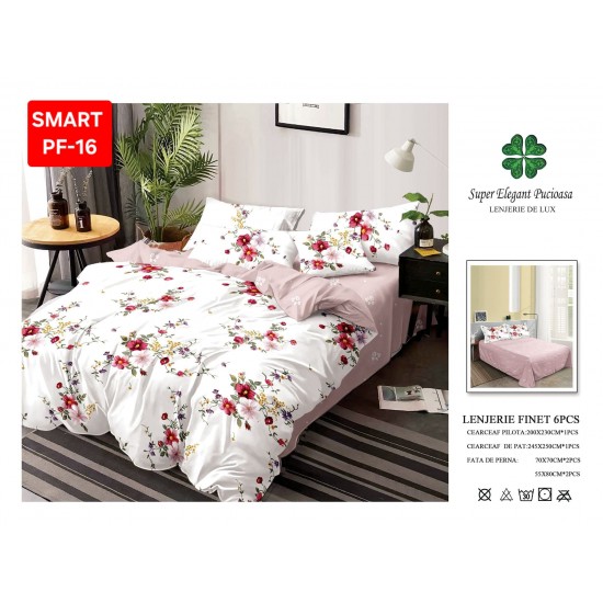Lenjerii de pat Finet 6 Piese Lenjerii Finet cu cearceaf normal Oferta 1+1
