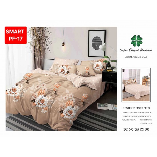 Lenjerii de pat Finet 6 Piese Lenjerii Finet cu cearceaf normal Oferta 1+1