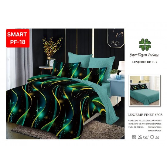 Lenjerii de pat Finet 6 Piese Lenjerii Finet cu cearceaf normal Oferta 1+1