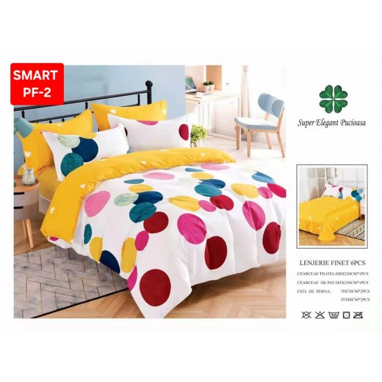 Lenjerii de pat Finet 6 Piese Lenjerii Finet cu cearceaf normal Oferta 1+1