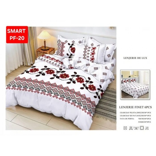Lenjerii de pat Finet 6 Piese Lenjerii Finet cu cearceaf normal Oferta 1+1