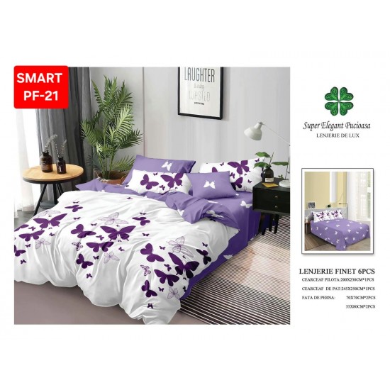 Lenjerii de pat Finet 6 Piese Lenjerii Finet cu cearceaf normal Oferta 1+1