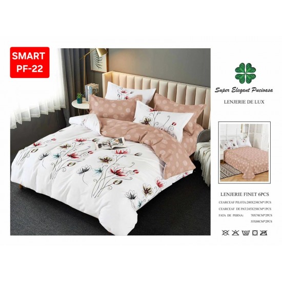 Lenjerii de pat Finet 6 Piese Lenjerii Finet cu cearceaf normal Oferta 1+1