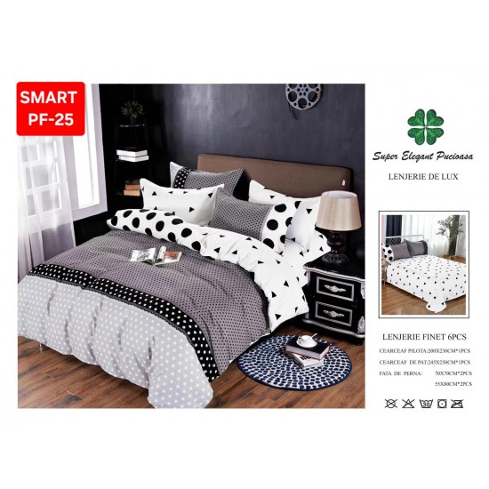 Lenjerii de pat Finet 6 Piese Lenjerii Finet cu cearceaf normal Oferta 1+1