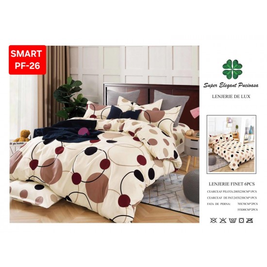 Lenjerii de pat Finet 6 Piese Lenjerii Finet cu cearceaf normal Oferta 1+1