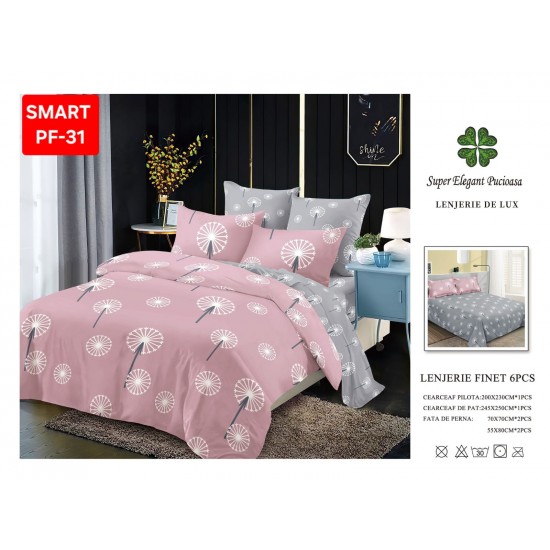 Lenjerii de pat Finet 6 Piese Lenjerii Finet cu cearceaf normal Oferta 1+1