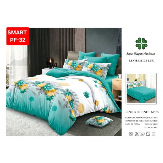 Lenjerii de pat Finet 6 Piese Lenjerii Finet cu cearceaf normal Oferta 1+1