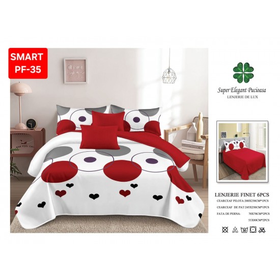 Lenjerii de pat Finet 6 Piese Lenjerii Finet cu cearceaf normal Oferta 1+1