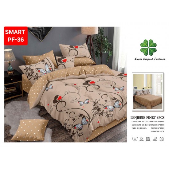 Lenjerii de pat Finet 6 Piese Lenjerii Finet cu cearceaf normal Oferta 1+1