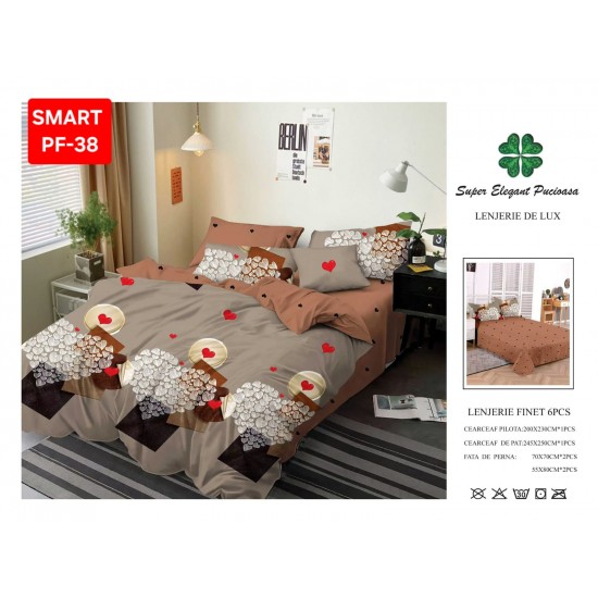 Lenjerii de pat Finet 6 Piese Lenjerii Finet cu cearceaf normal Oferta 1+1