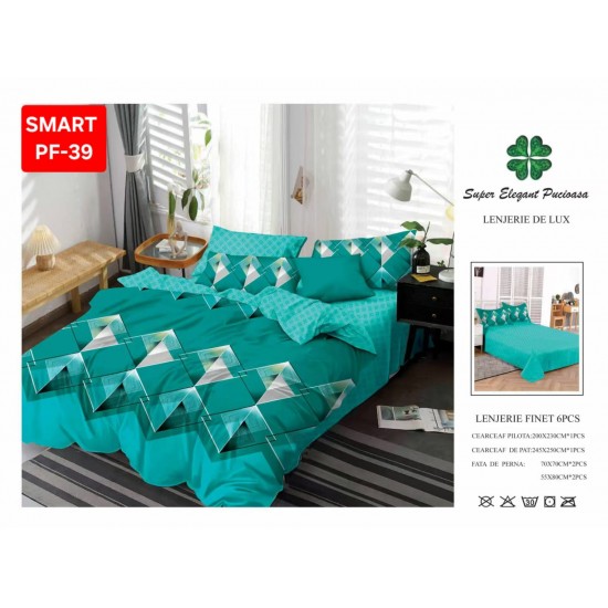 Lenjerii de pat Finet 6 Piese Lenjerii Finet cu cearceaf normal Oferta 1+1