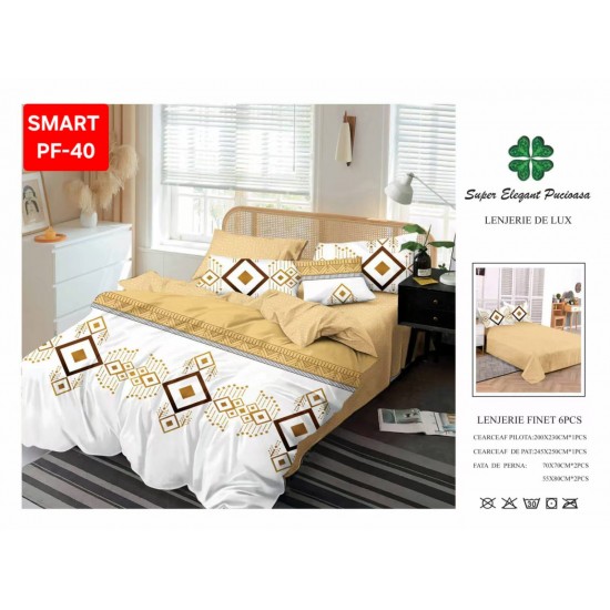 Lenjerii de pat Finet 6 Piese Lenjerii Finet cu cearceaf normal Oferta 1+1