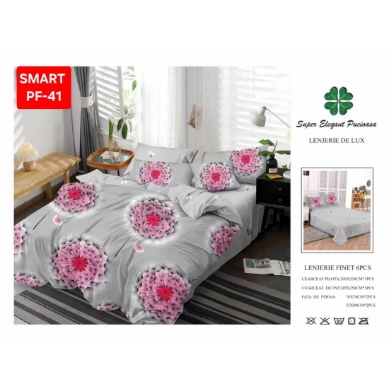 Lenjerii de pat Finet 6 Piese Lenjerii Finet cu cearceaf normal Oferta 1+1