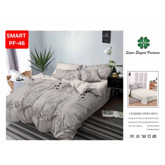 Lenjerii de pat Finet 6 Piese Lenjerii Finet cu cearceaf normal Oferta 1+1