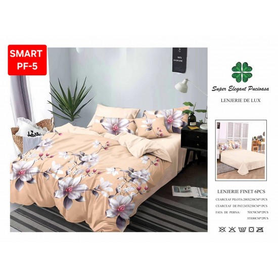 Lenjerii de pat Finet 6 Piese Lenjerii Finet cu cearceaf normal Oferta 1+1