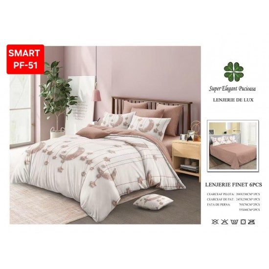 Lenjerii de pat Finet 6 Piese Lenjerii Finet cu cearceaf normal Oferta 1+1