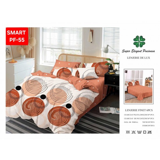 Lenjerii de pat Finet 6 Piese Lenjerii Finet cu cearceaf normal Oferta 1+1