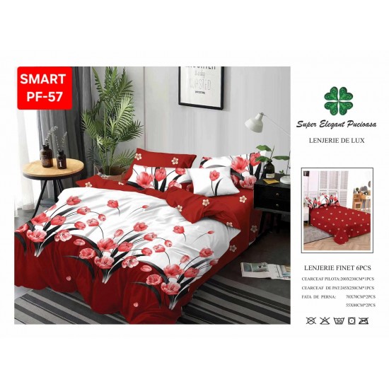 Lenjerii de pat Finet 6 Piese Lenjerii Finet cu cearceaf normal Oferta 1+1