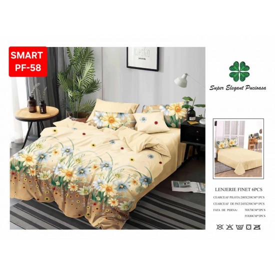 Lenjerii de pat Finet 6 Piese Lenjerii Finet cu cearceaf normal Oferta 1+1