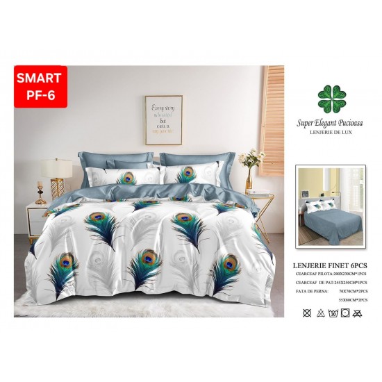 Lenjerii de pat Finet 6 Piese Lenjerii Finet cu cearceaf normal Oferta 1+1