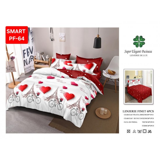 Lenjerii de pat Finet 6 Piese Lenjerii Finet cu cearceaf normal Oferta 1+1