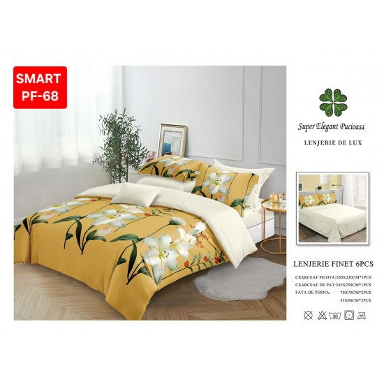 Lenjerii de pat Finet 6 Piese Lenjerii Finet cu cearceaf normal Oferta 1+1