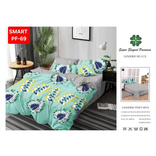 Lenjerii de pat Finet 6 Piese Lenjerii Finet cu cearceaf normal Oferta 1+1