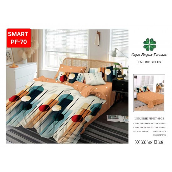 Lenjerii de pat Finet 6 Piese Lenjerii Finet cu cearceaf normal Oferta 1+1