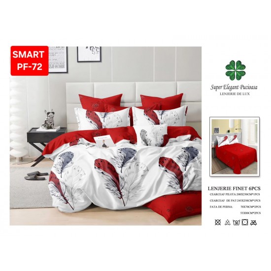 Lenjerii de pat Finet 6 Piese Lenjerii Finet cu cearceaf normal Oferta 1+1