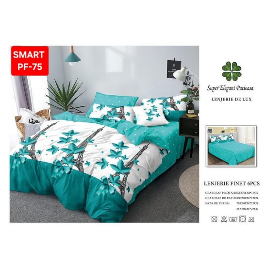 Lenjerii de pat Finet 6 Piese Lenjerii Finet cu cearceaf normal Oferta 1+1