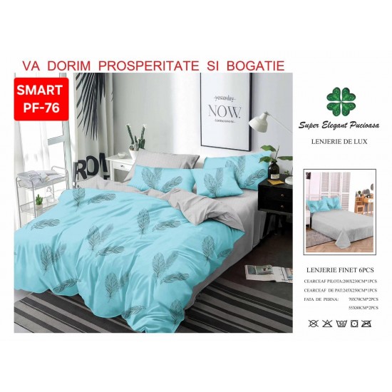 Lenjerii de pat Finet 6 Piese Lenjerii Finet cu cearceaf normal Oferta 1+1
