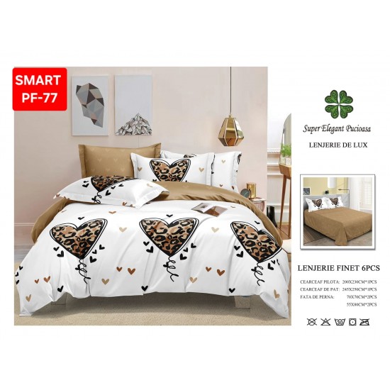 Lenjerii de pat Finet 6 Piese Lenjerii Finet cu cearceaf normal Oferta 1+1