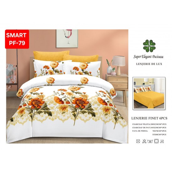 Lenjerii de pat Finet 6 Piese Lenjerii Finet cu cearceaf normal Oferta 1+1