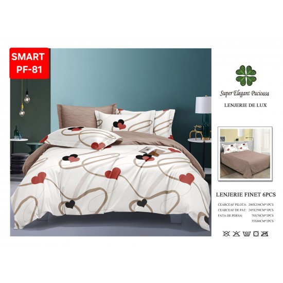 Lenjerii de pat Finet 6 Piese Lenjerii Finet cu cearceaf normal Oferta 1+1