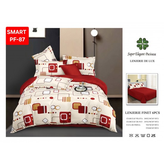 Lenjerii de pat Finet 6 Piese Lenjerii Finet cu cearceaf normal Oferta 1+1