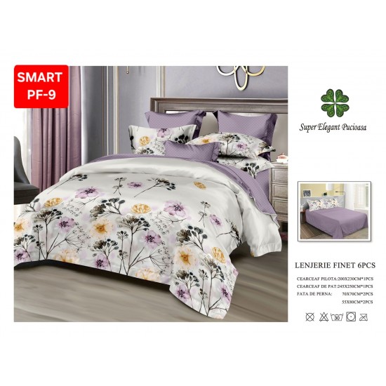 Lenjerii de pat Finet 6 Piese Lenjerii Finet cu cearceaf normal Oferta 1+1