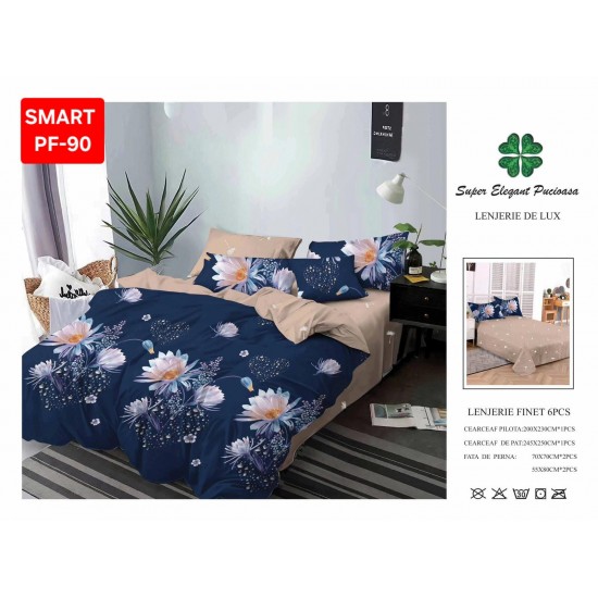 Lenjerii de pat Finet 6 Piese Lenjerii Finet cu cearceaf normal Oferta 1+1