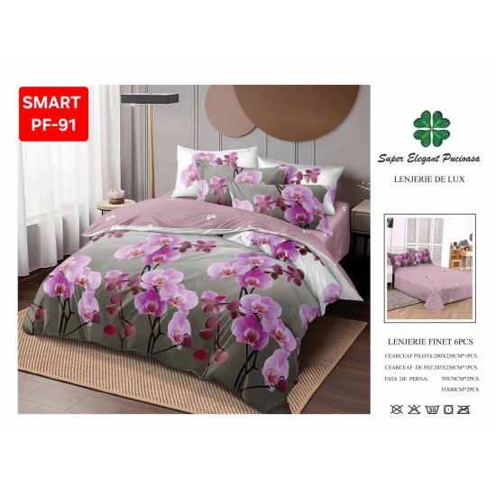 Lenjerii de pat Finet 6 Piese Lenjerii Finet cu cearceaf normal Oferta 1+1